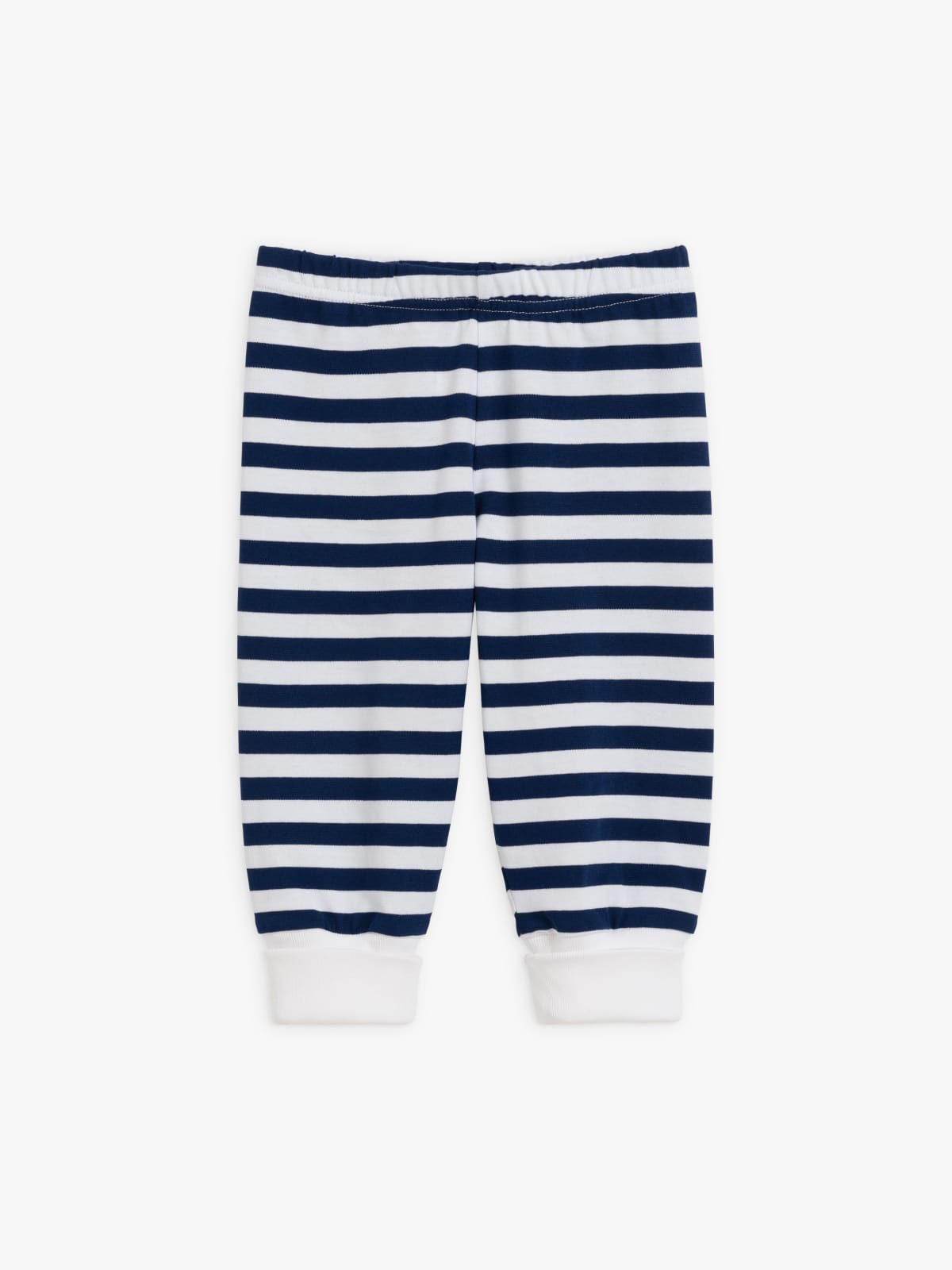 Turbo trousers in blue and white striped cotton jersey