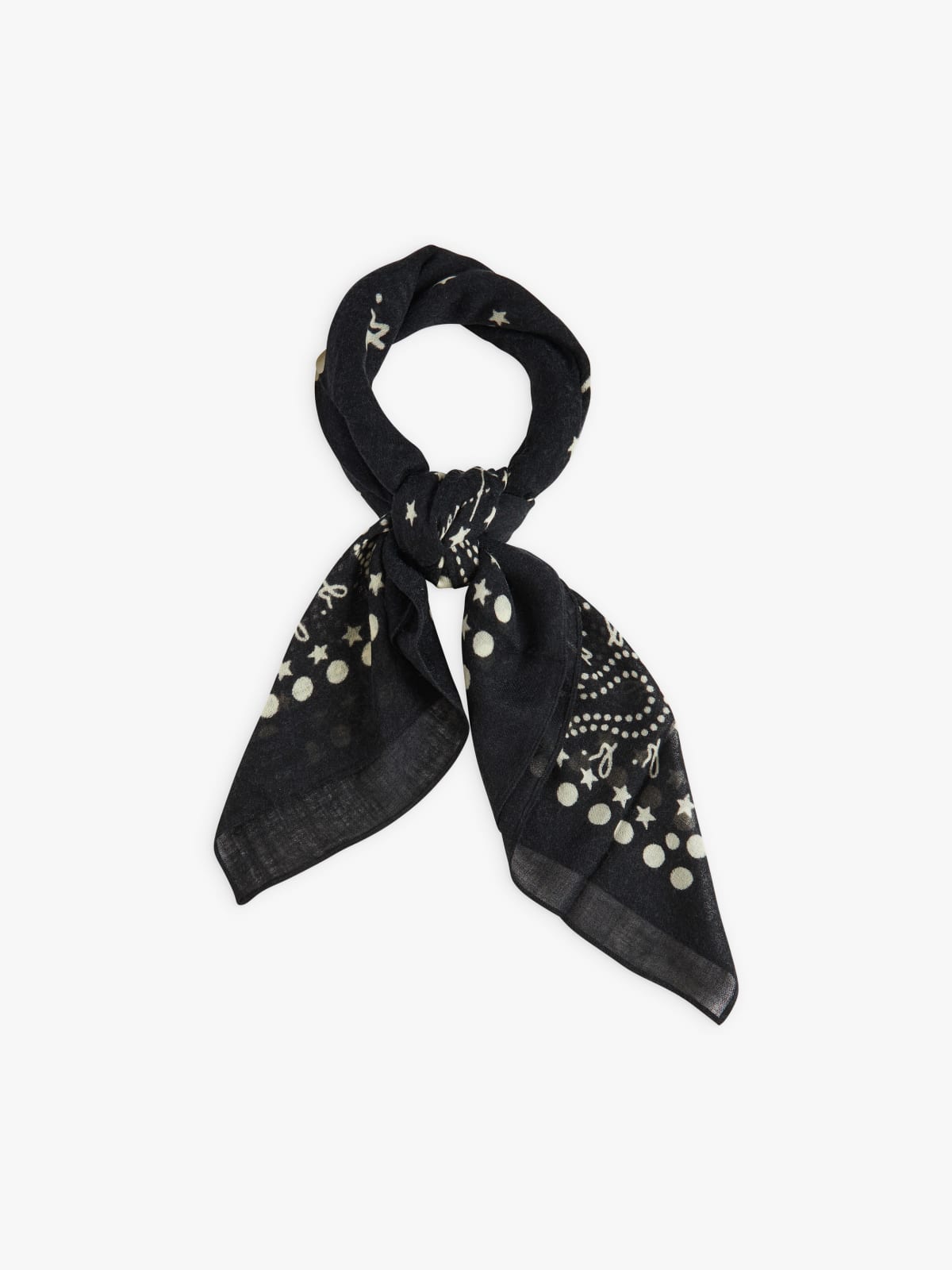 black wool bandana scarf