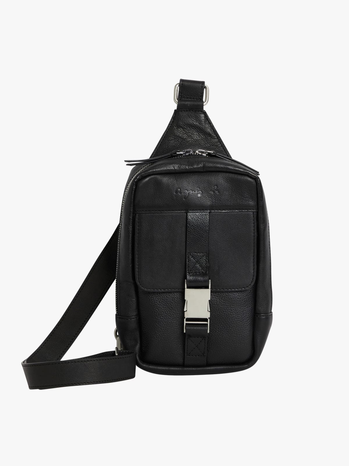 black Vincent Holster bag in grained leather