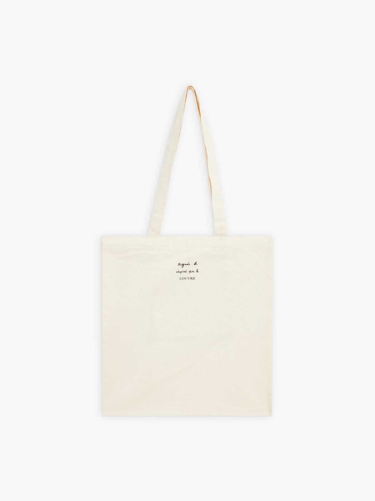 cotton tote bag with “j'kiffe le LOUVRE” screen print