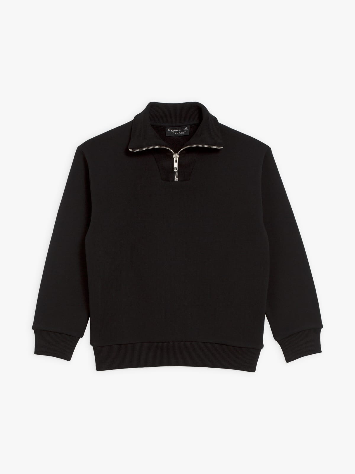 Zip black fleece sweatshirt