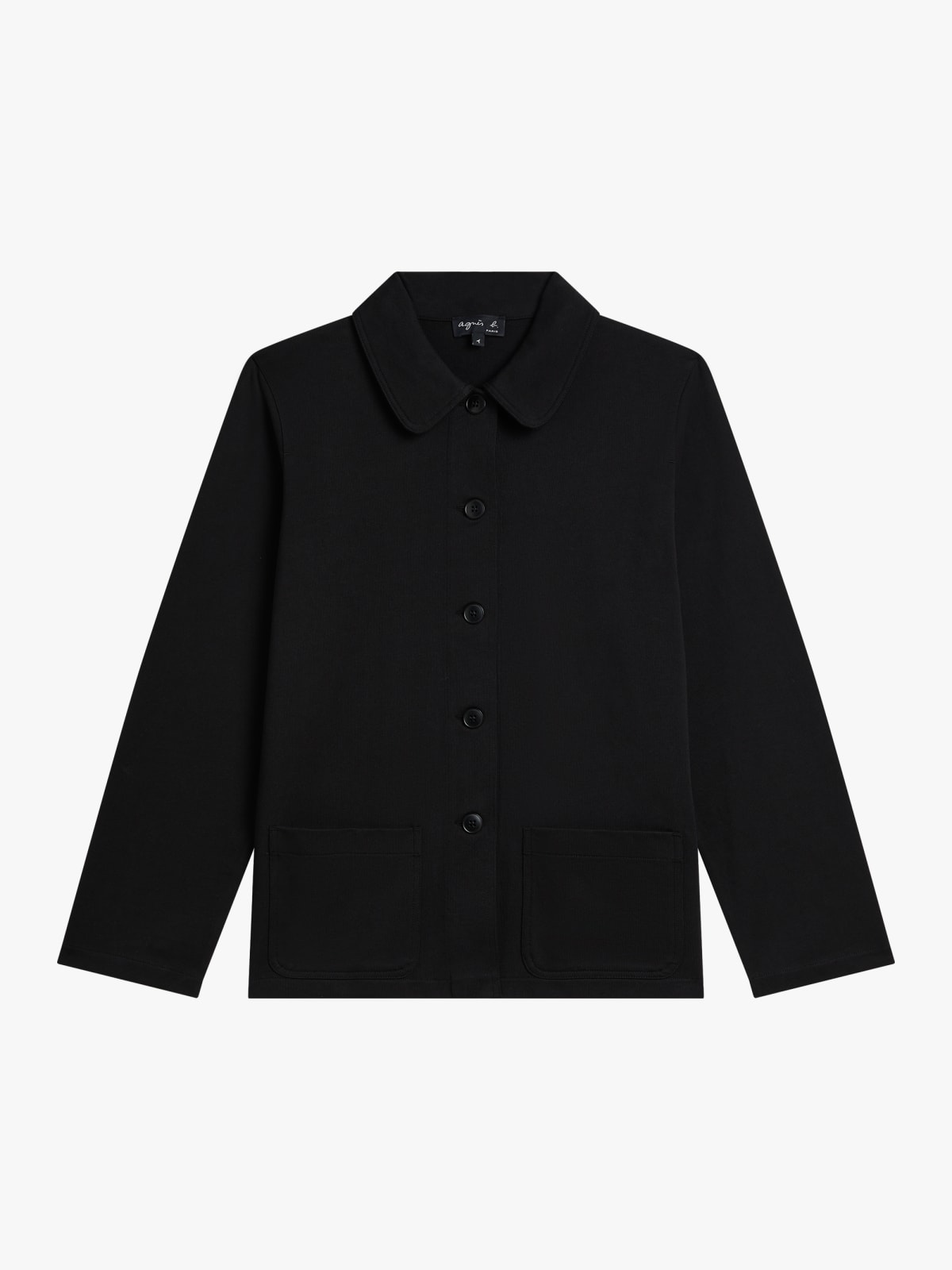 Black Mandarin cotton jersey jacket