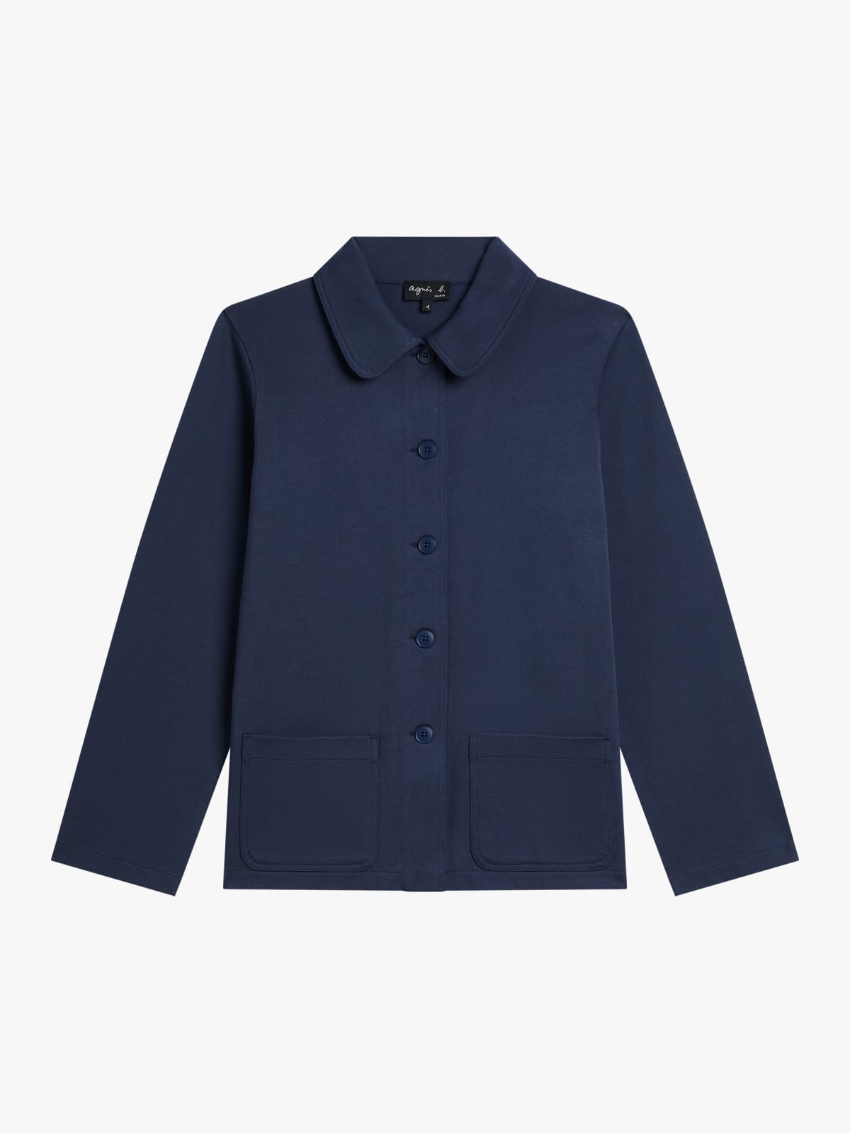 blue Mandarin cotton jersey jacket