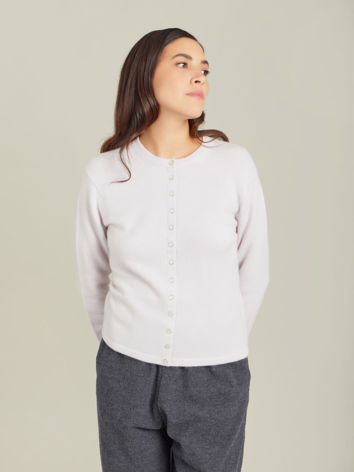 grey Le Petit cashmere snap cardigan