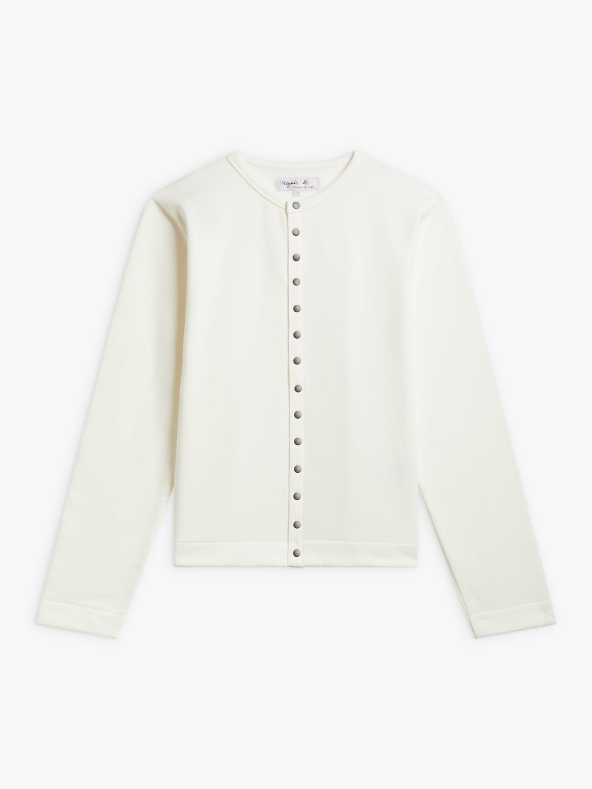 white New Bronze cotton fleece cardigan