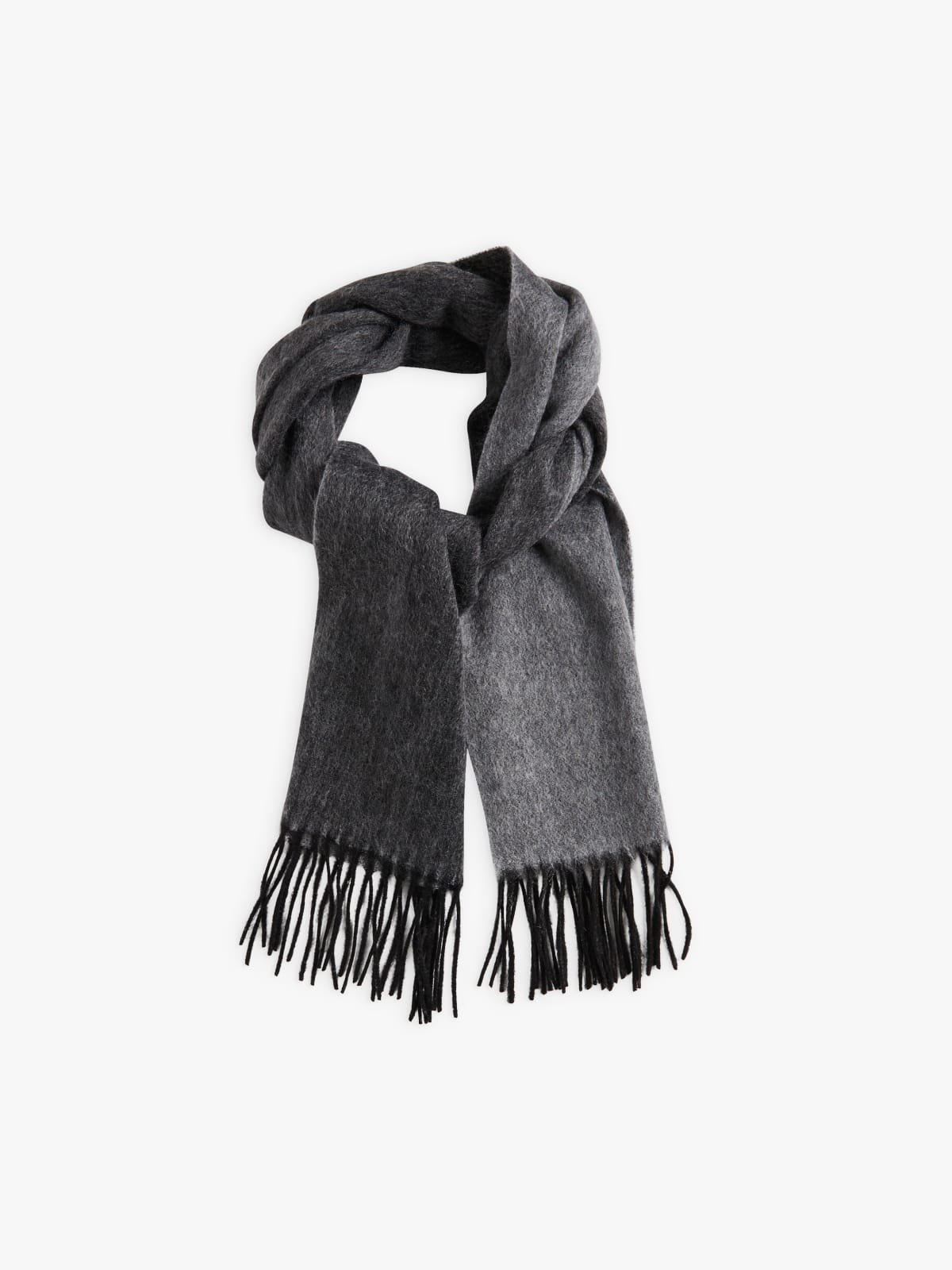 mottled grey cashmere Andrew scarf