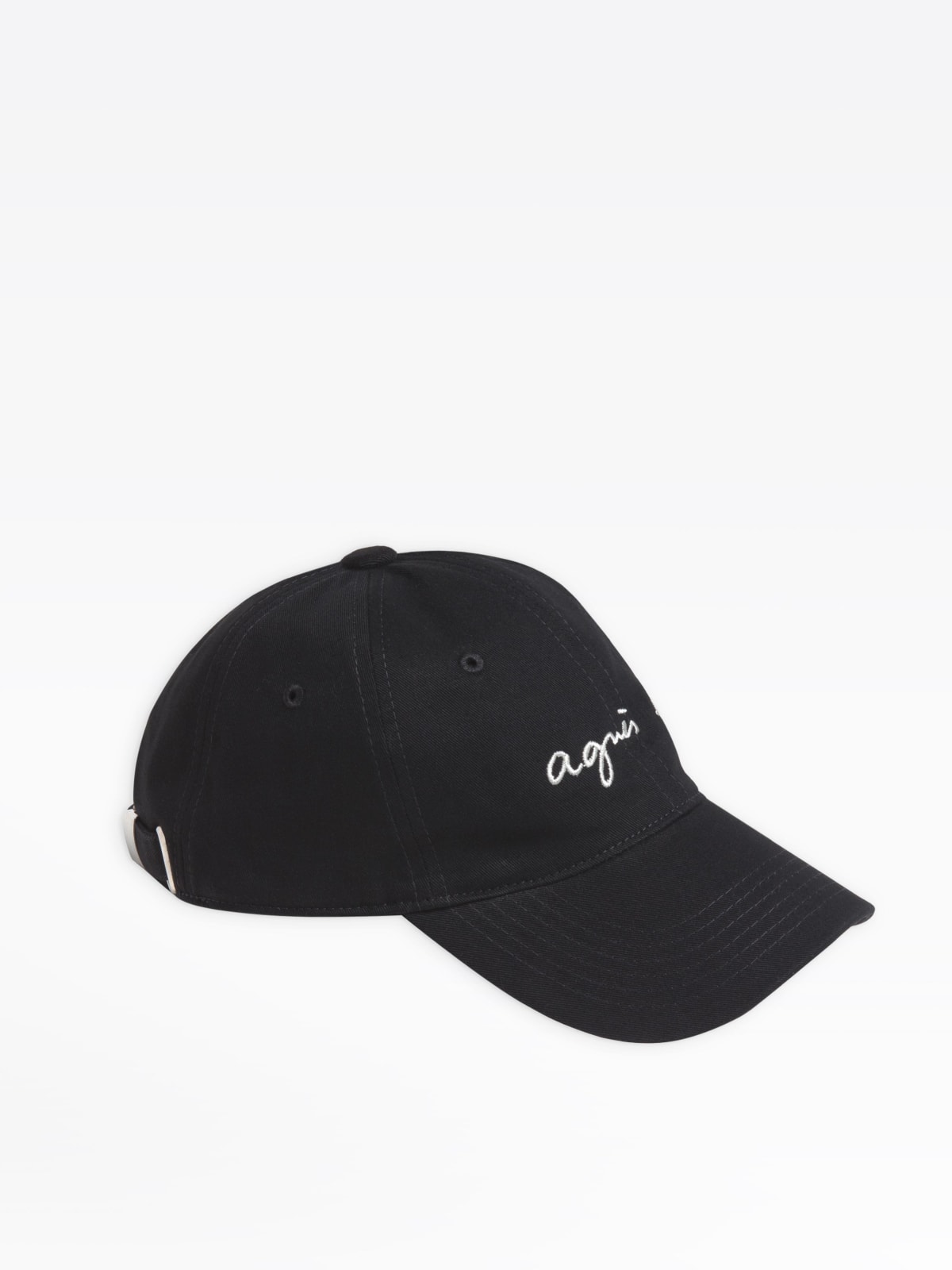 black embroidered "agnès b." cap