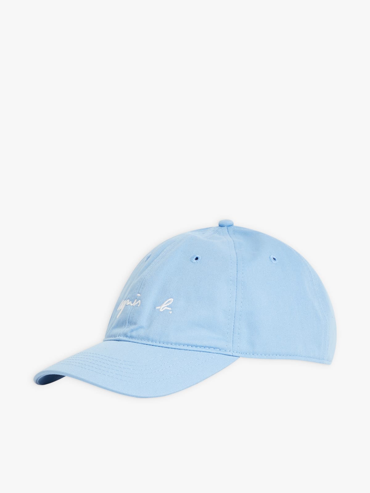 blue embroidered "agnès b." cap