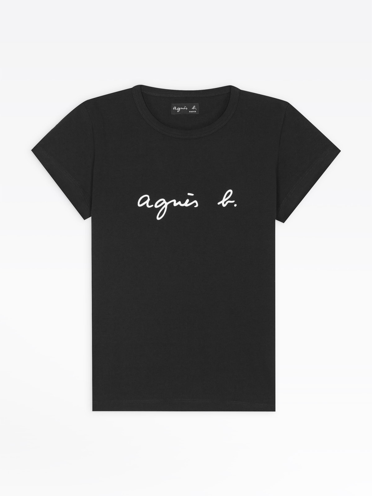 black cotton Brando "agnès b." logo t-shirt