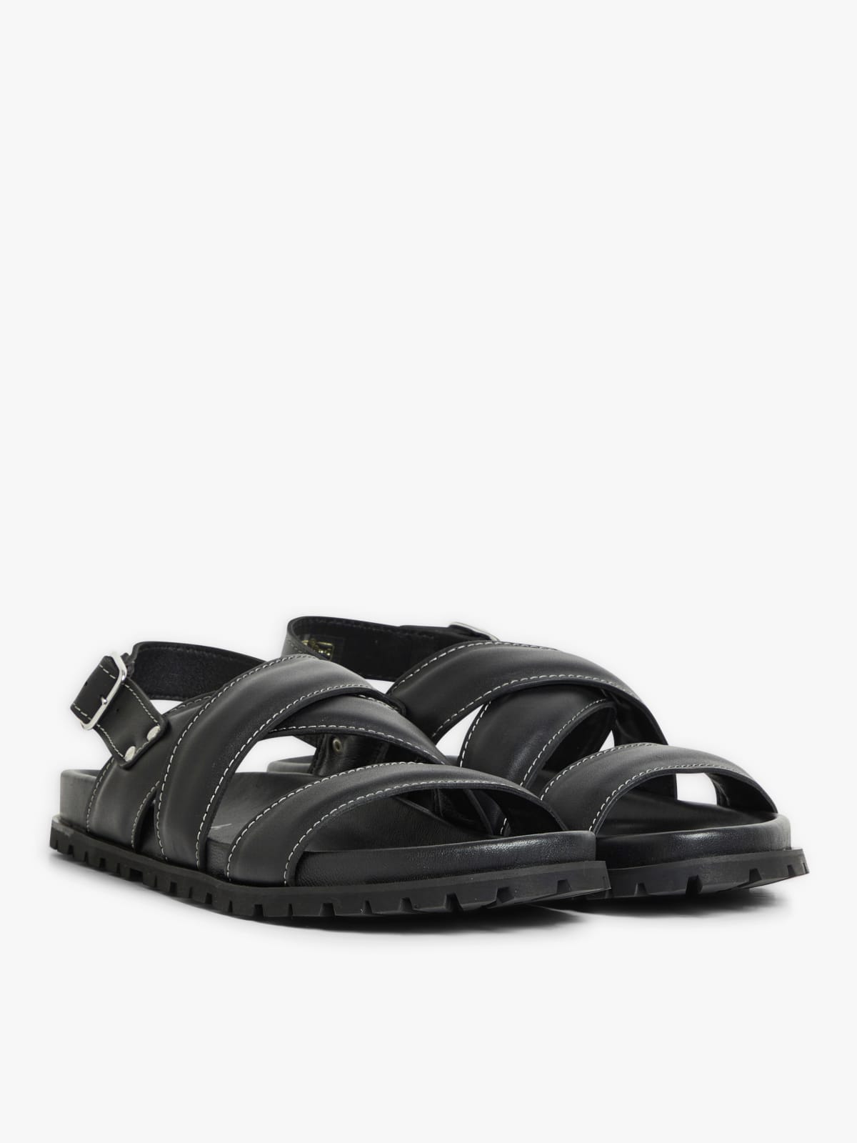 black Yeli calfskin sandals