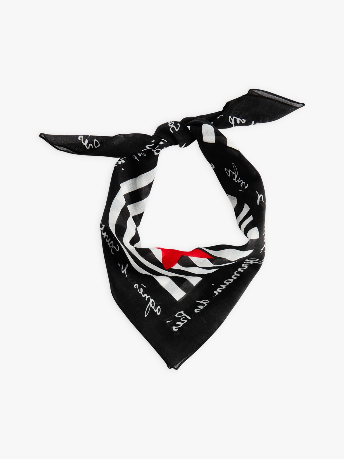 black and white stripes cotton Saint Germain bandana