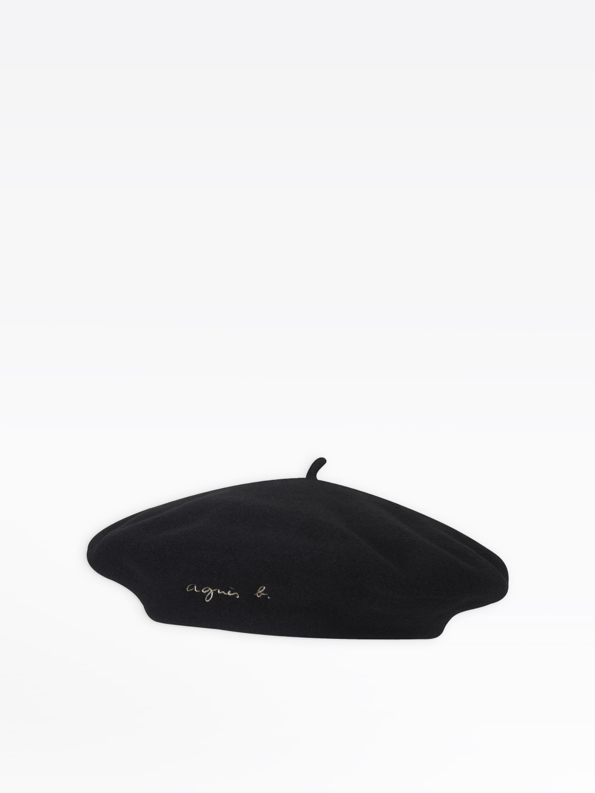 black agnès b. beret in merino wool
