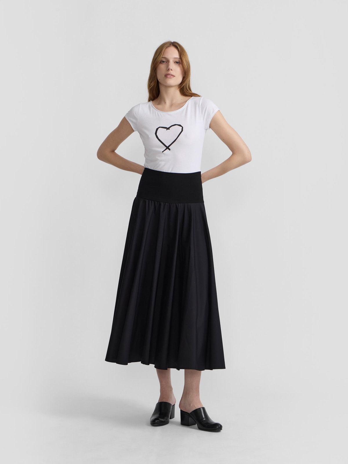 black Tabou cotton poplin skirt