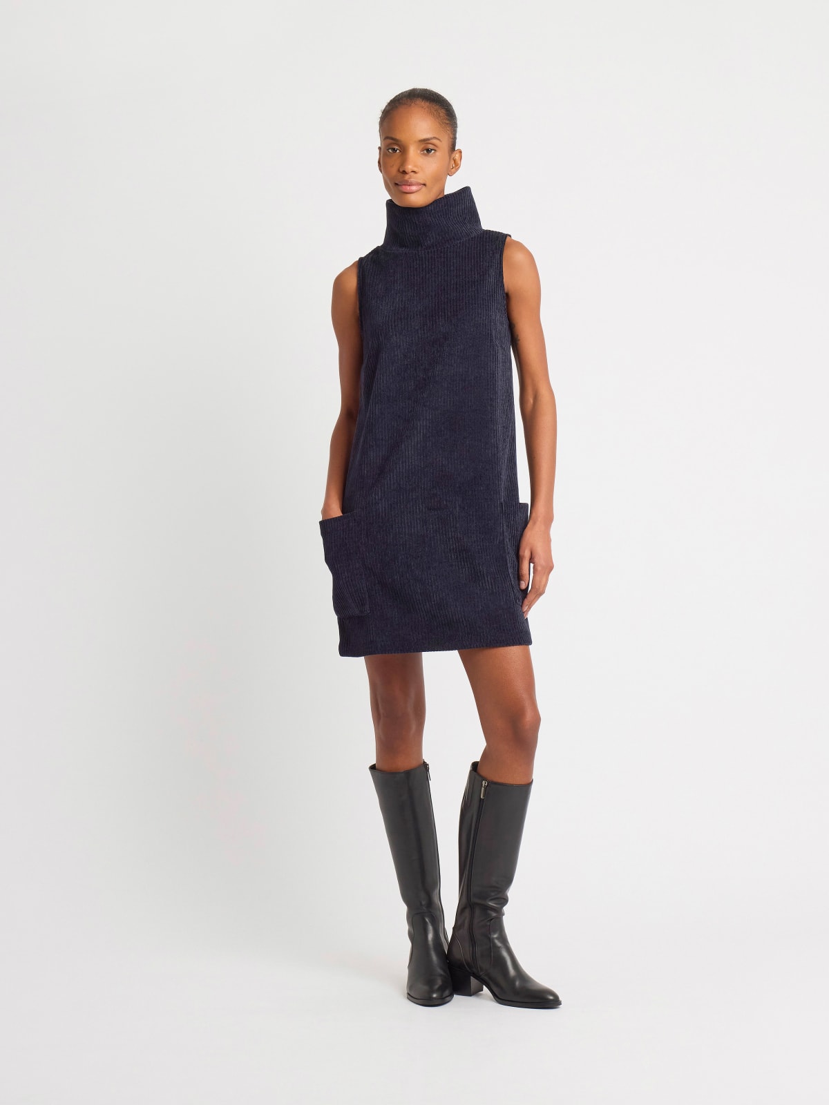 blue jersey corduroy Maoris dress