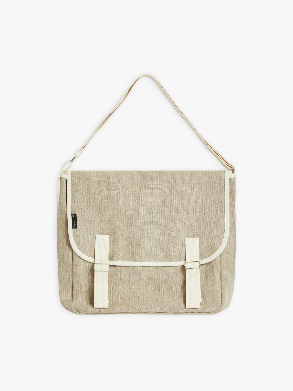beige Anael linen satchel