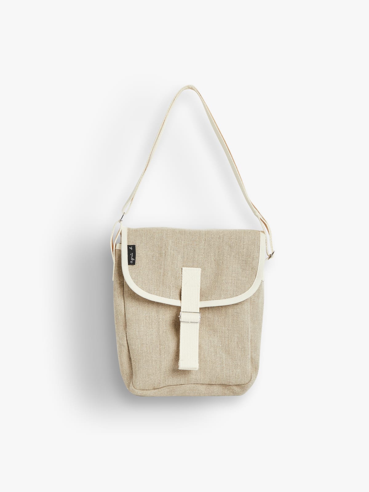 beige Anael linen satchel