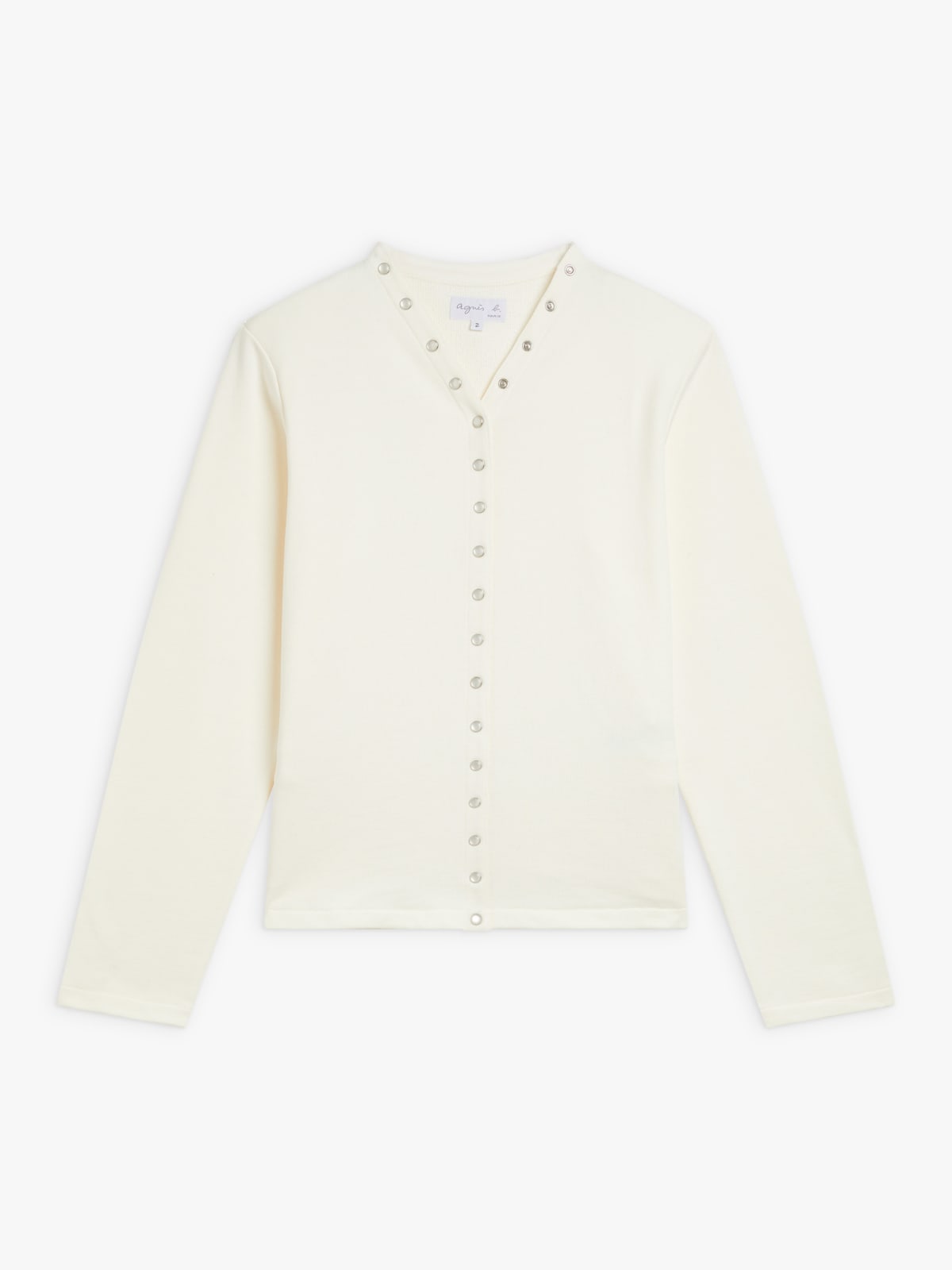 off-white cotton 2004 snap cardigan