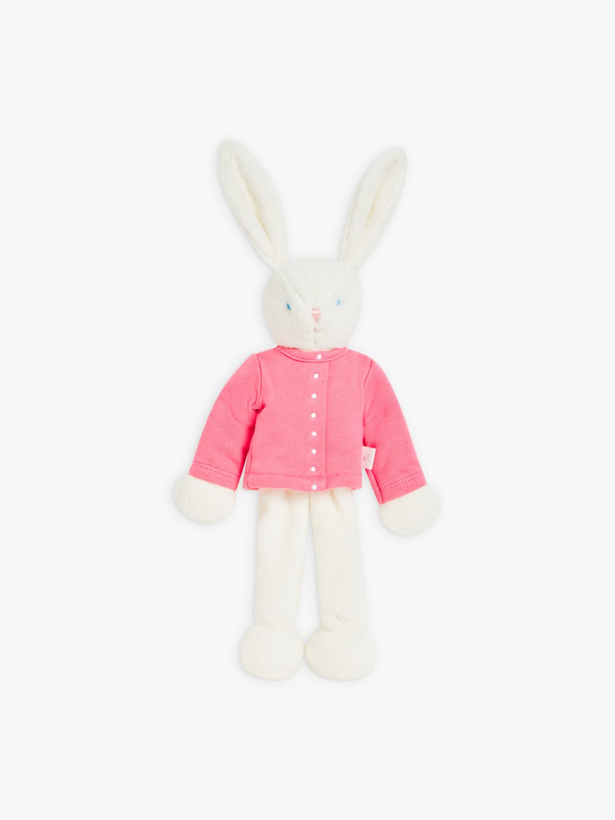 pink snap cardigan bunny cuddly toy