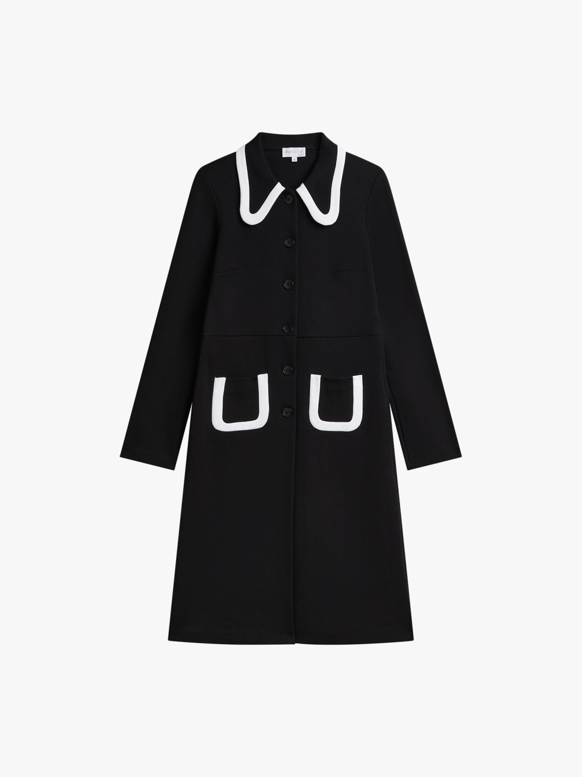 black Gabby cotton jersey coat