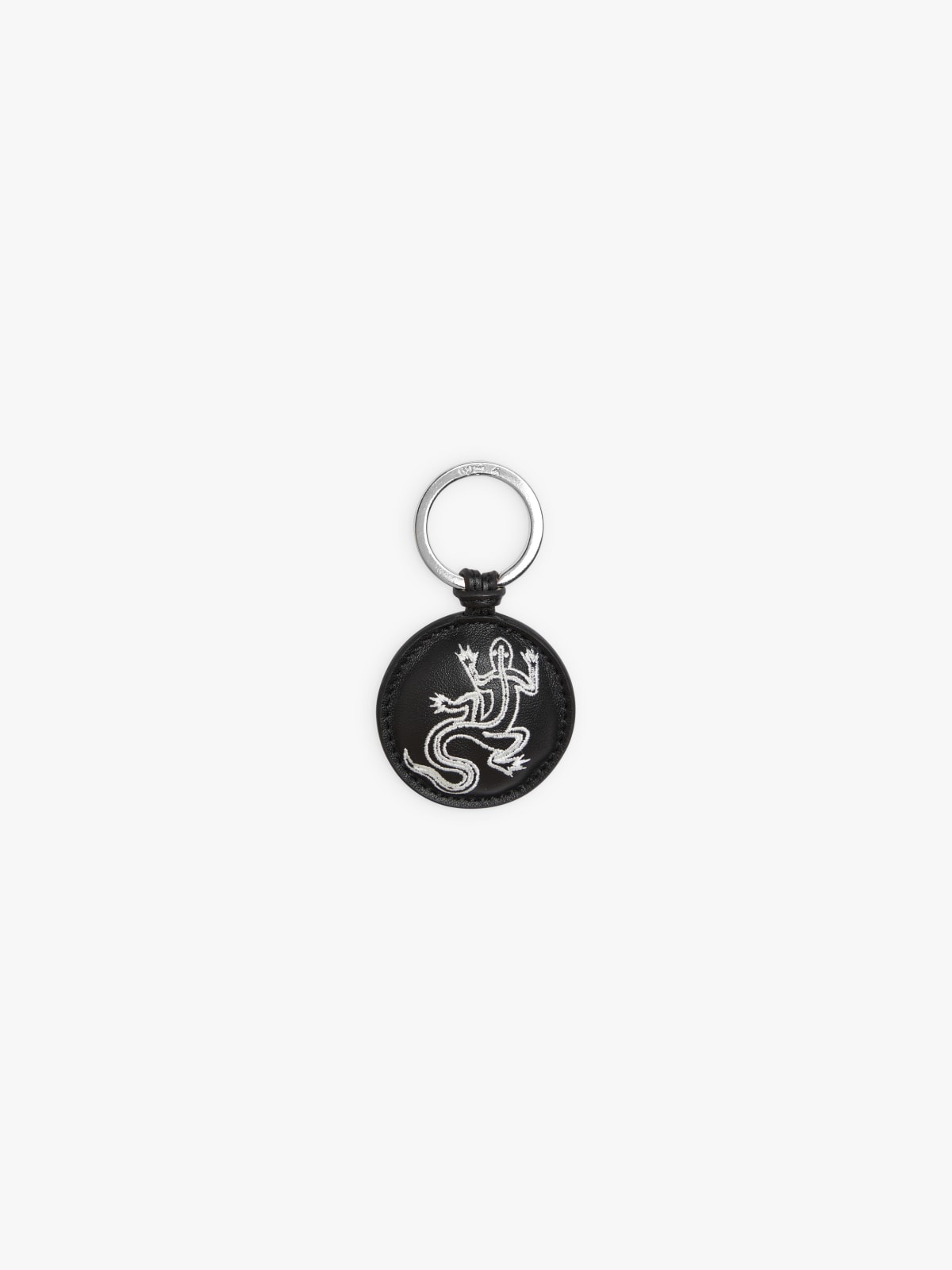 black calfkin leather Lézard key ring