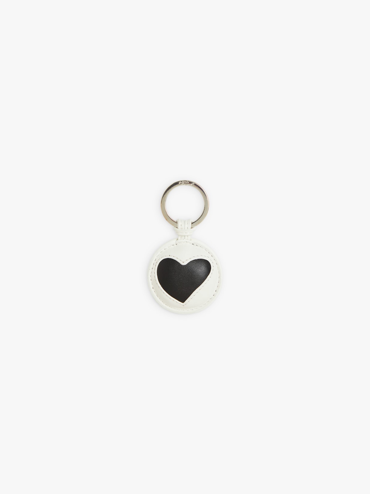 white calfskin leather Cœur key ring