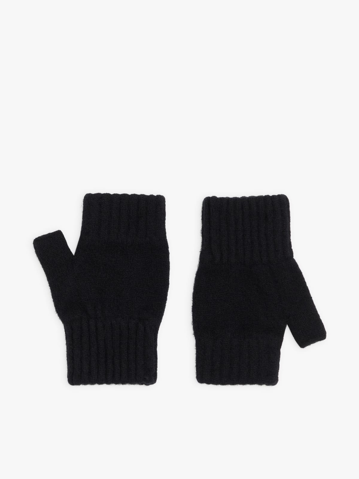 black wool Eddy fingerless gloves