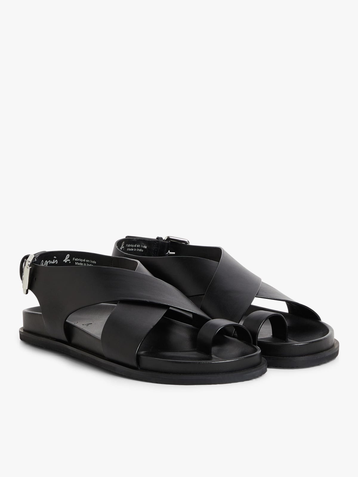 black Oscar mules in cowhide leather