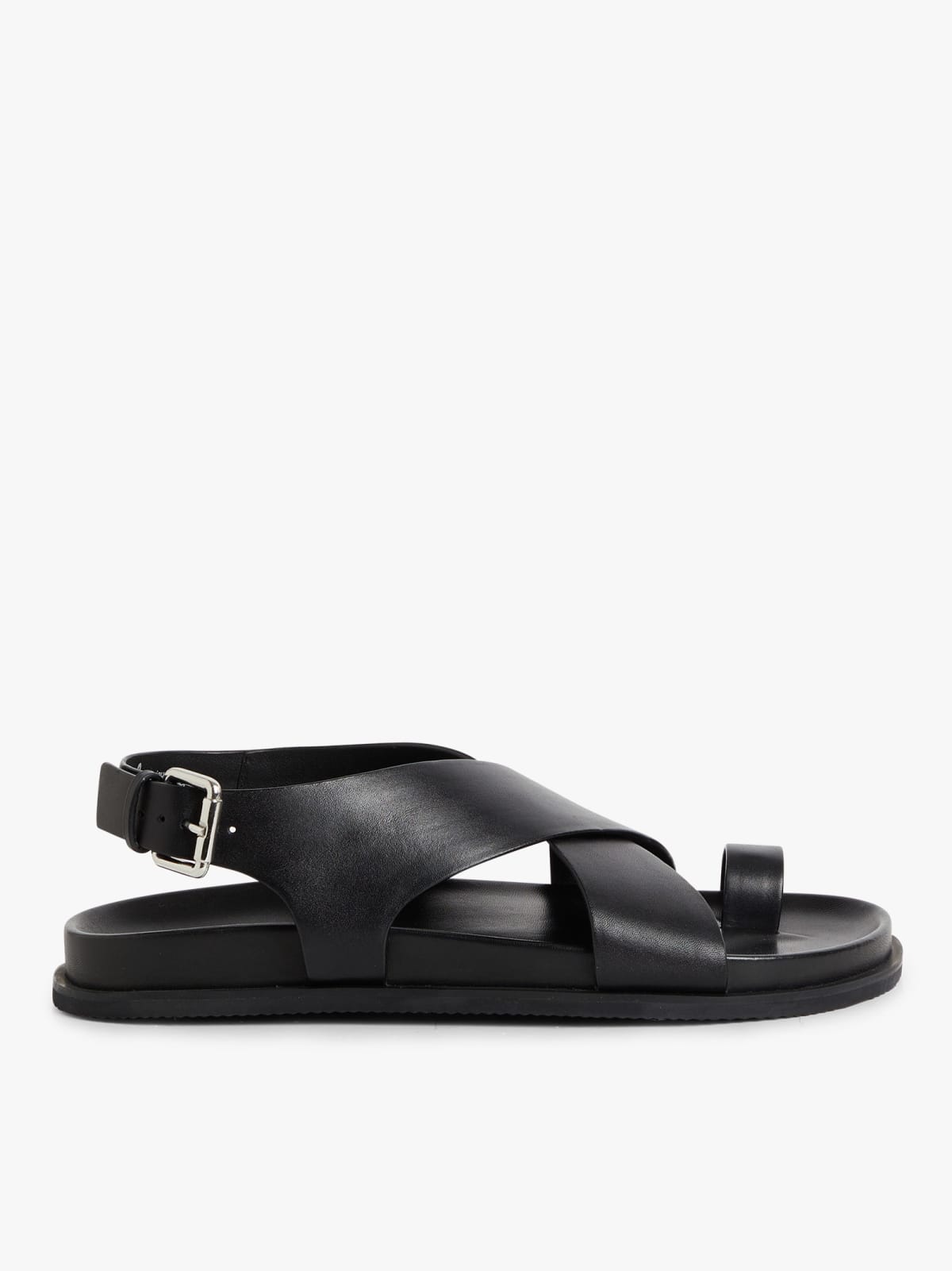 black Oscar mules in cowhide leather