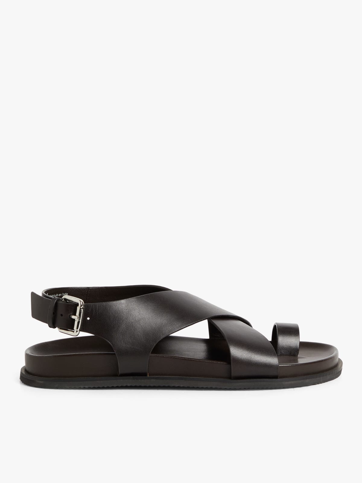 brown Oscar mules in cowhide leather