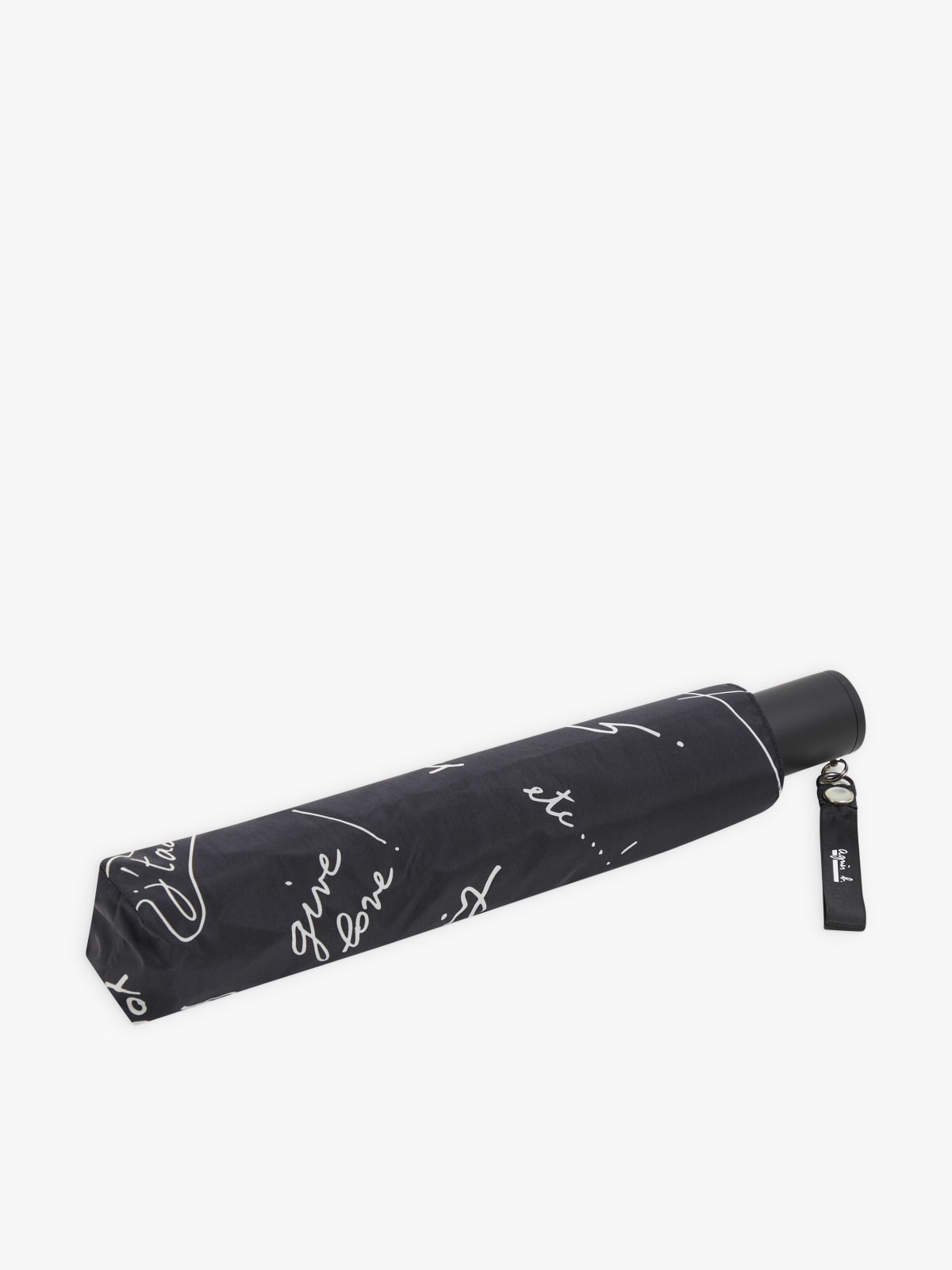 black mini automatic Logo umbrella