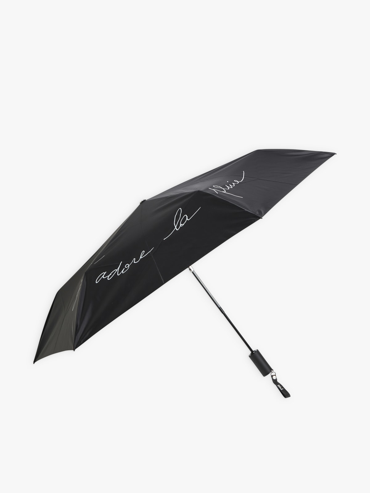 black mini automatic umbrella "J'adore la pluie"