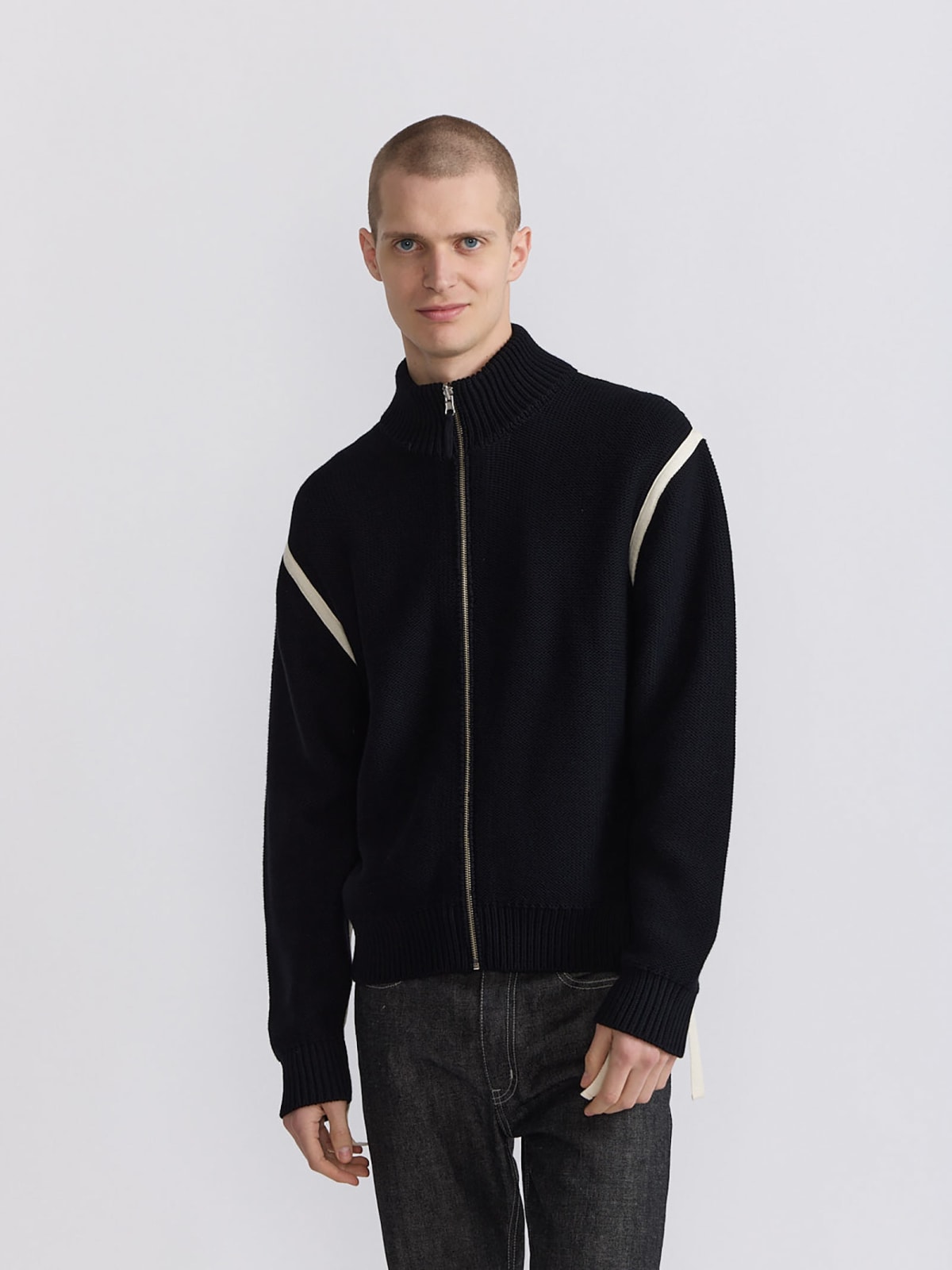 Black jersey reversible jacket