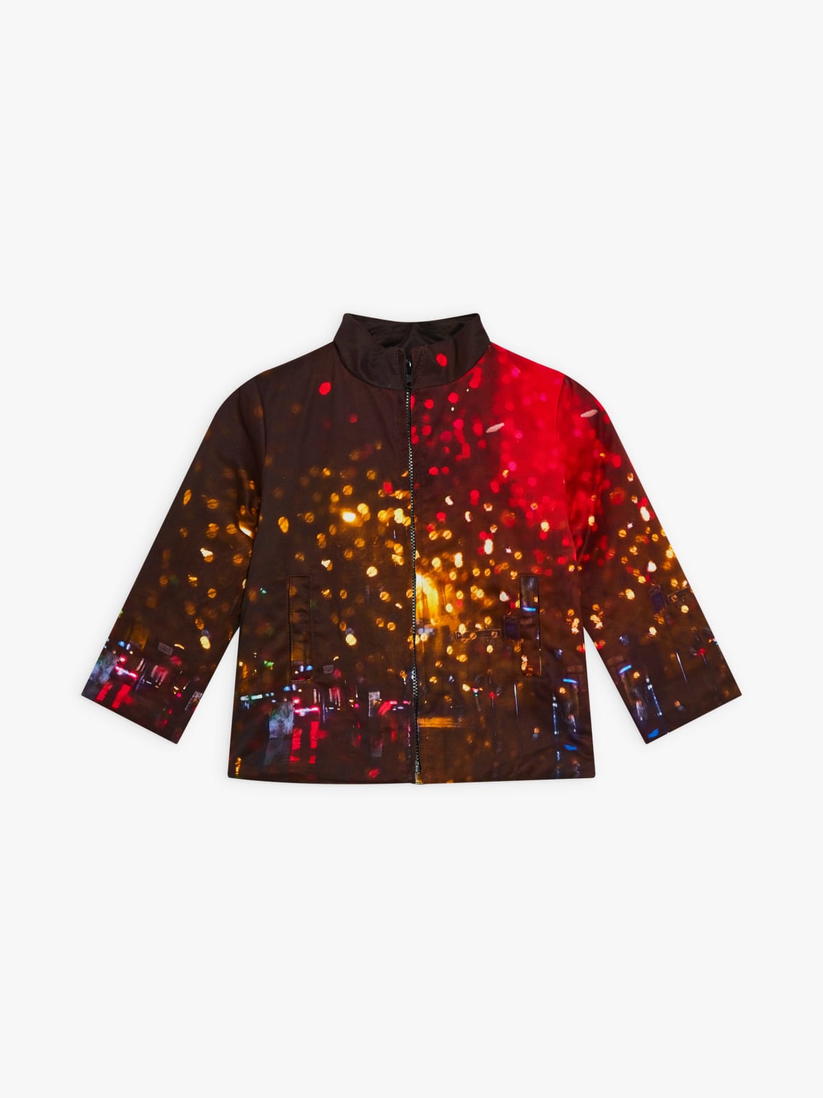 Zip cotton jacket with "Feu rouge" (red light) photo