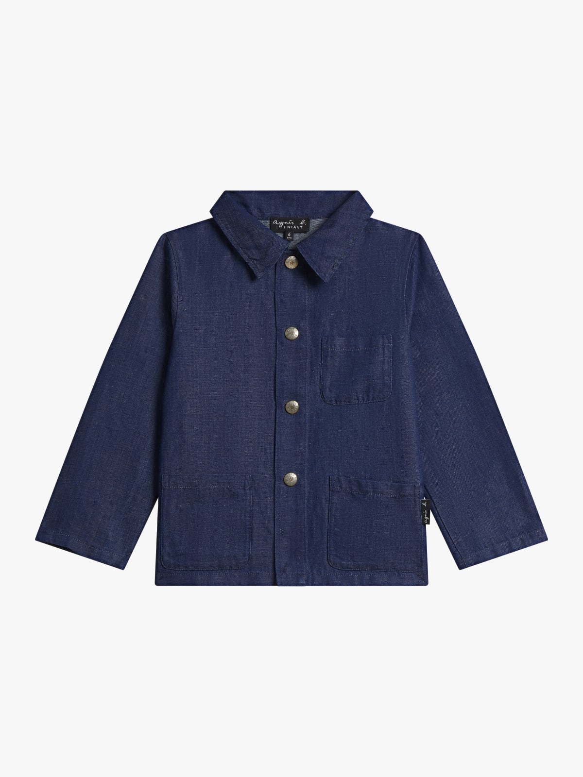 denim cotton snap-button jacket