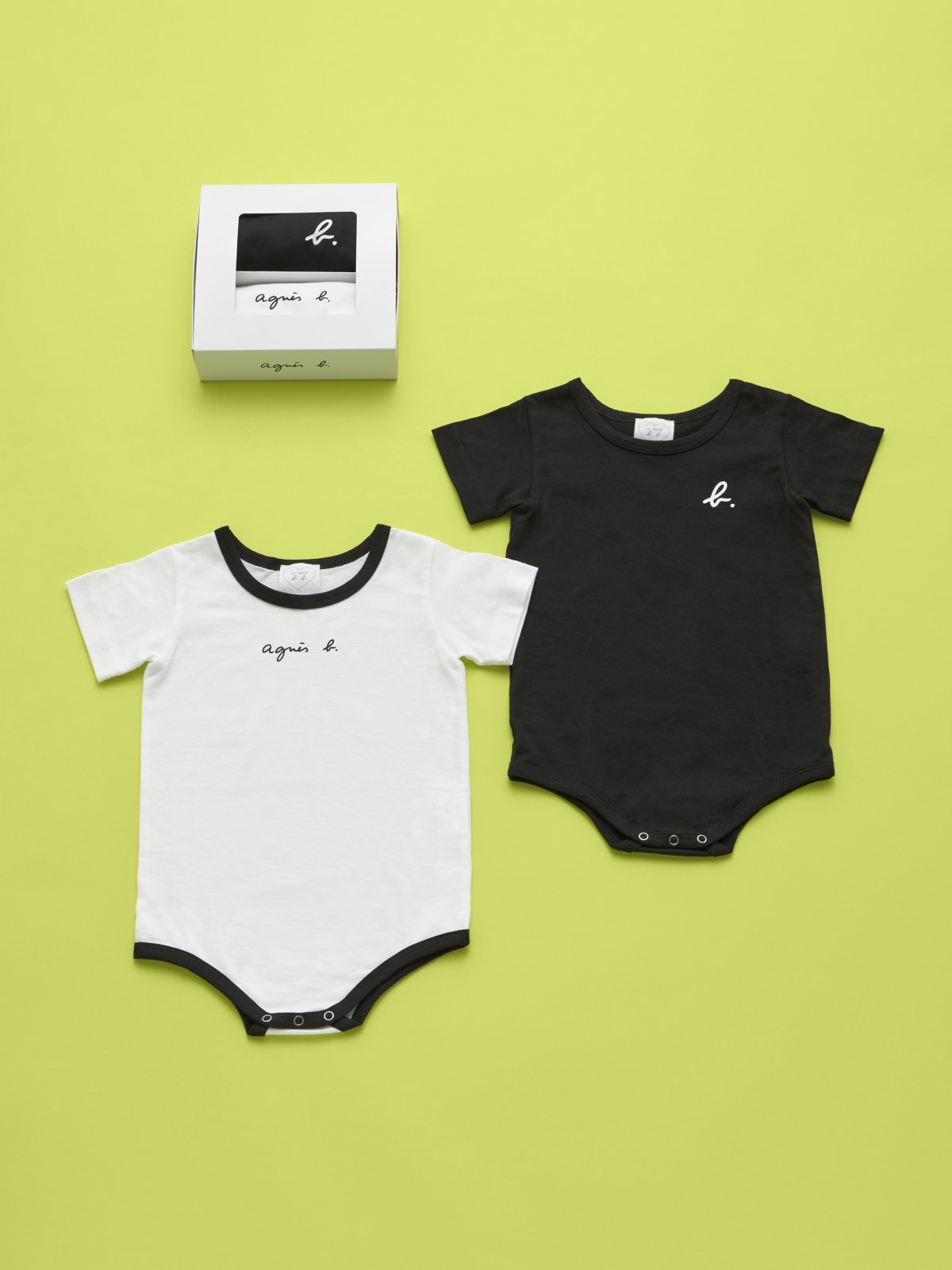 black and white set of 2 bodies in cotton jersey