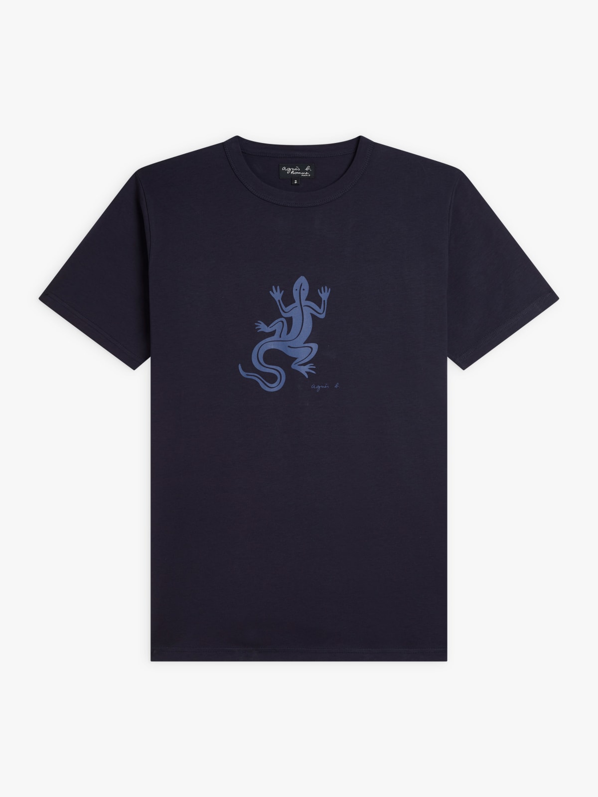 blue Brando short sleeve t-shirt with lizard screen print