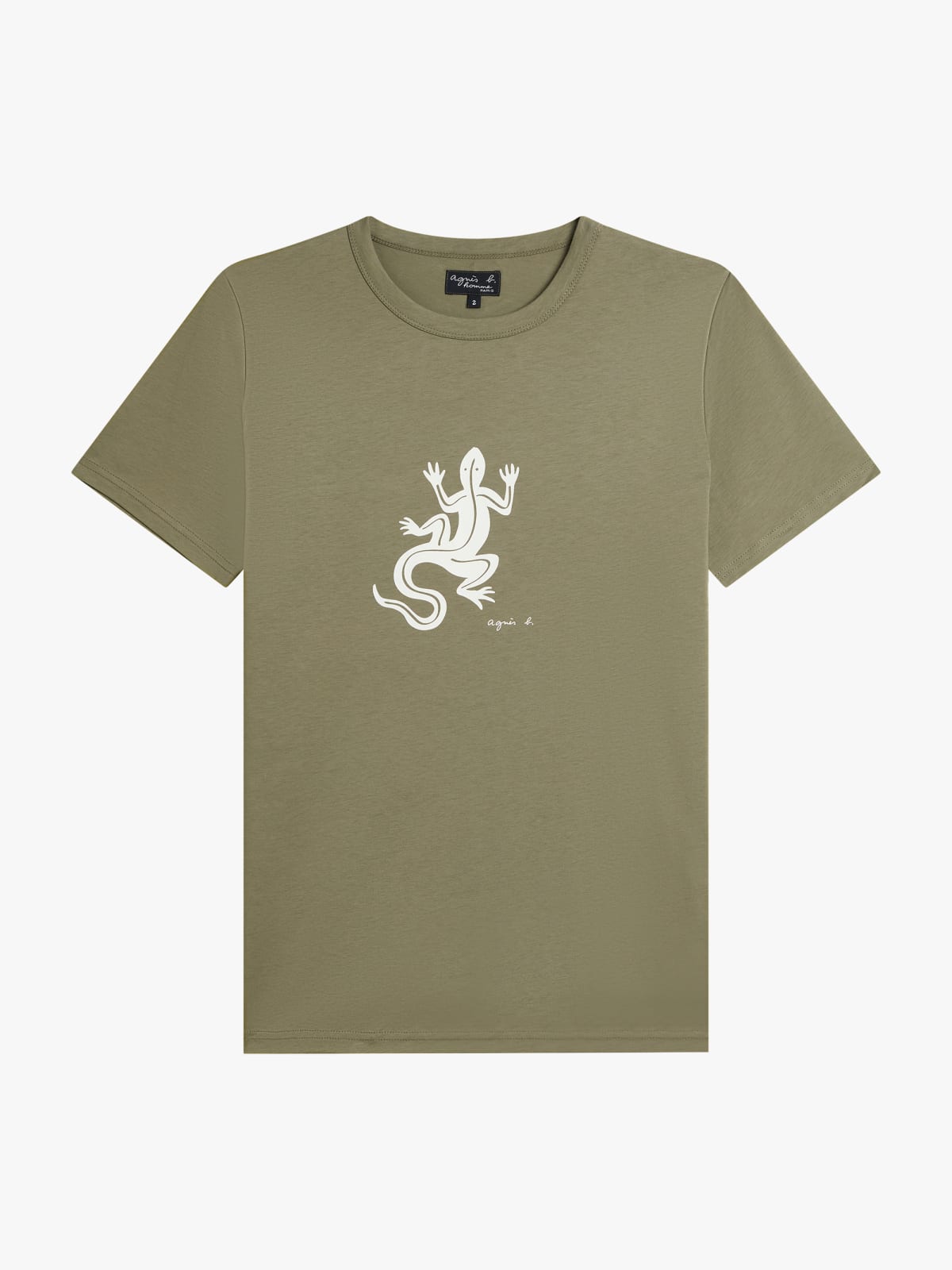 green cotton Brando Lizard t-shirt with lizard screenprint