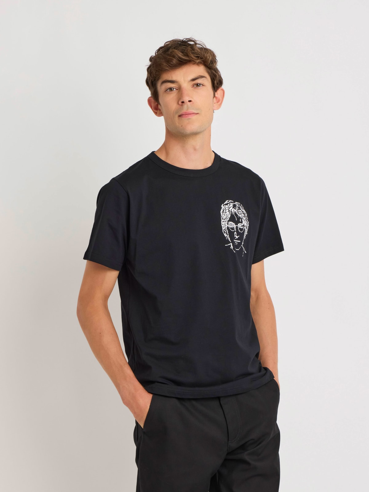 black cotton artist Rafael Gray screen-printed Brando t-shirt