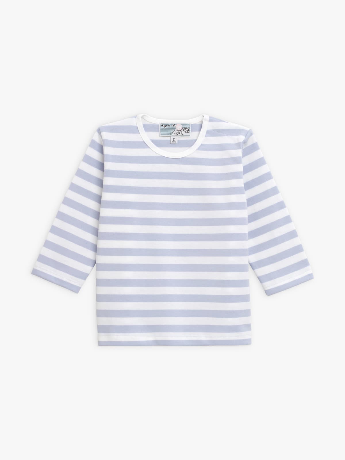 long-sleeve sky blue and white striped baby t-shirt