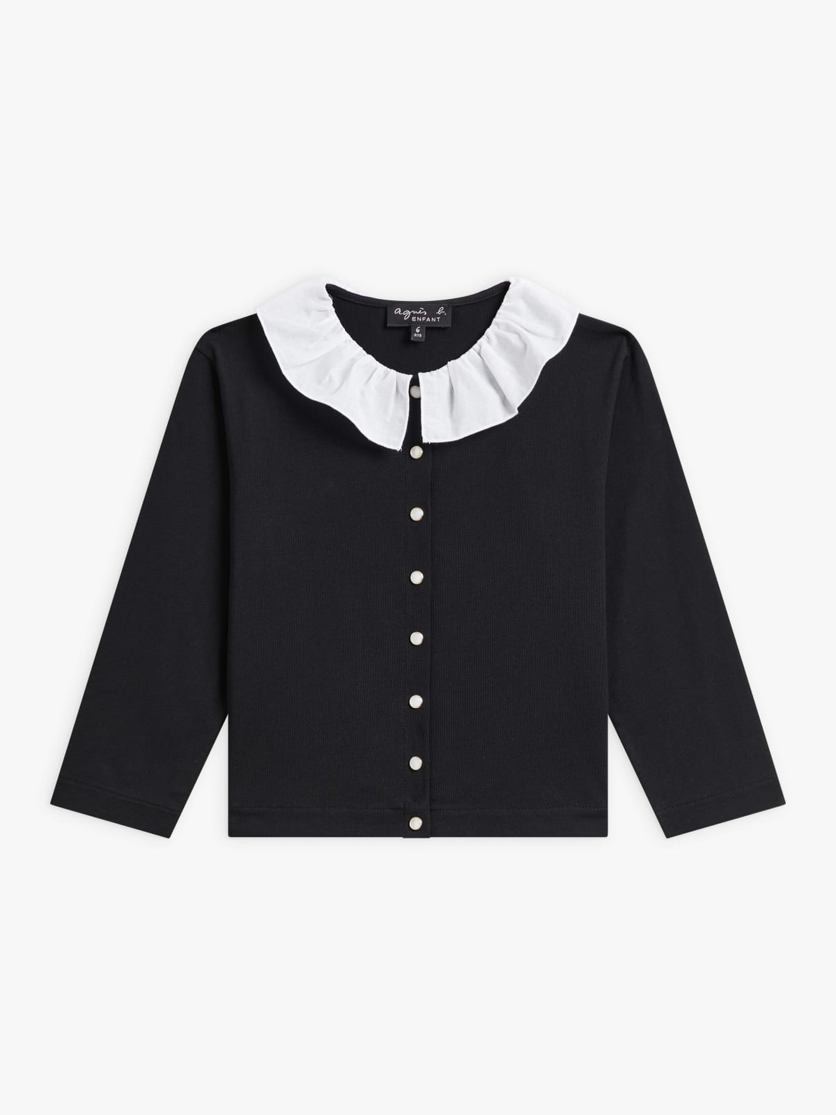 black cotton jersey cardigan