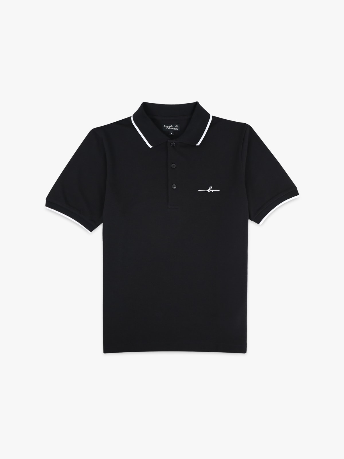 black Brazilia organic cotton piqué polo shirt
