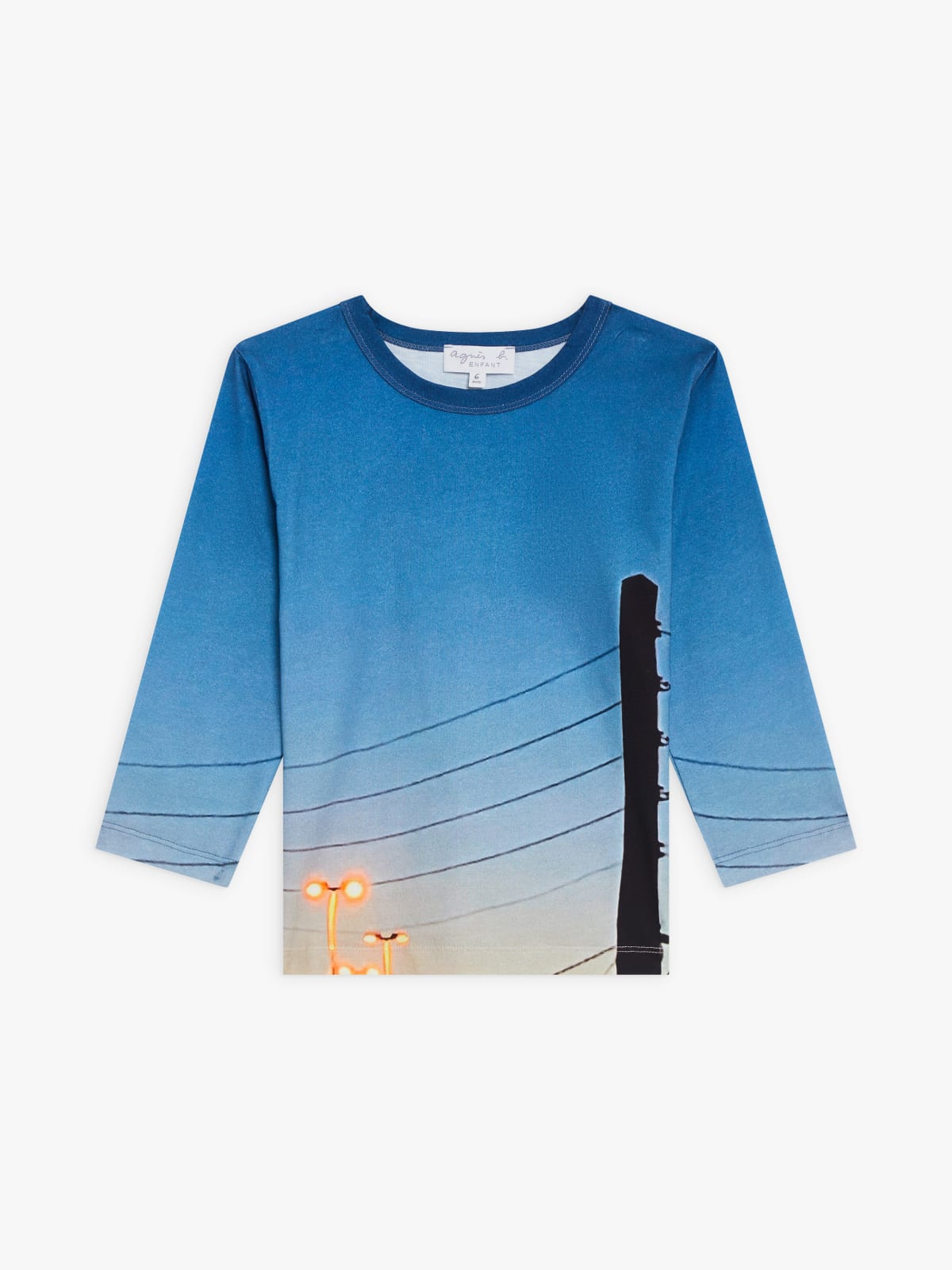 cotton jersey t-shirt with digital print "Poteaux électriques" (pylons)