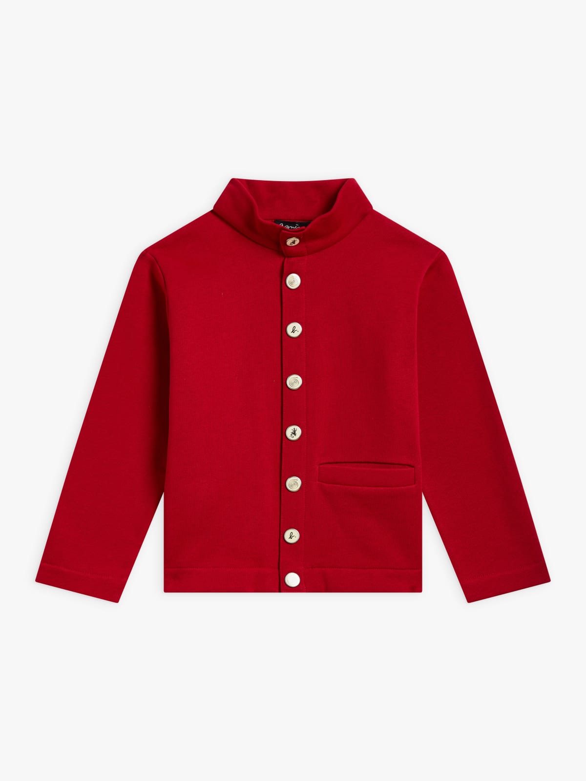 red Ivan cardigan in cotton fleece