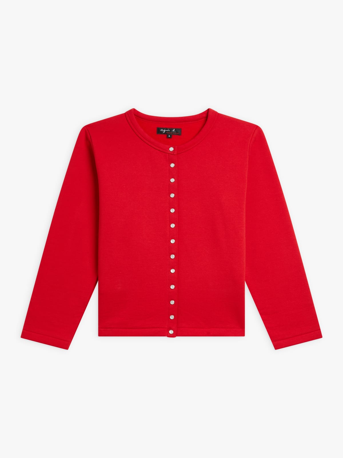red cotton jersey Le Petit cardigan