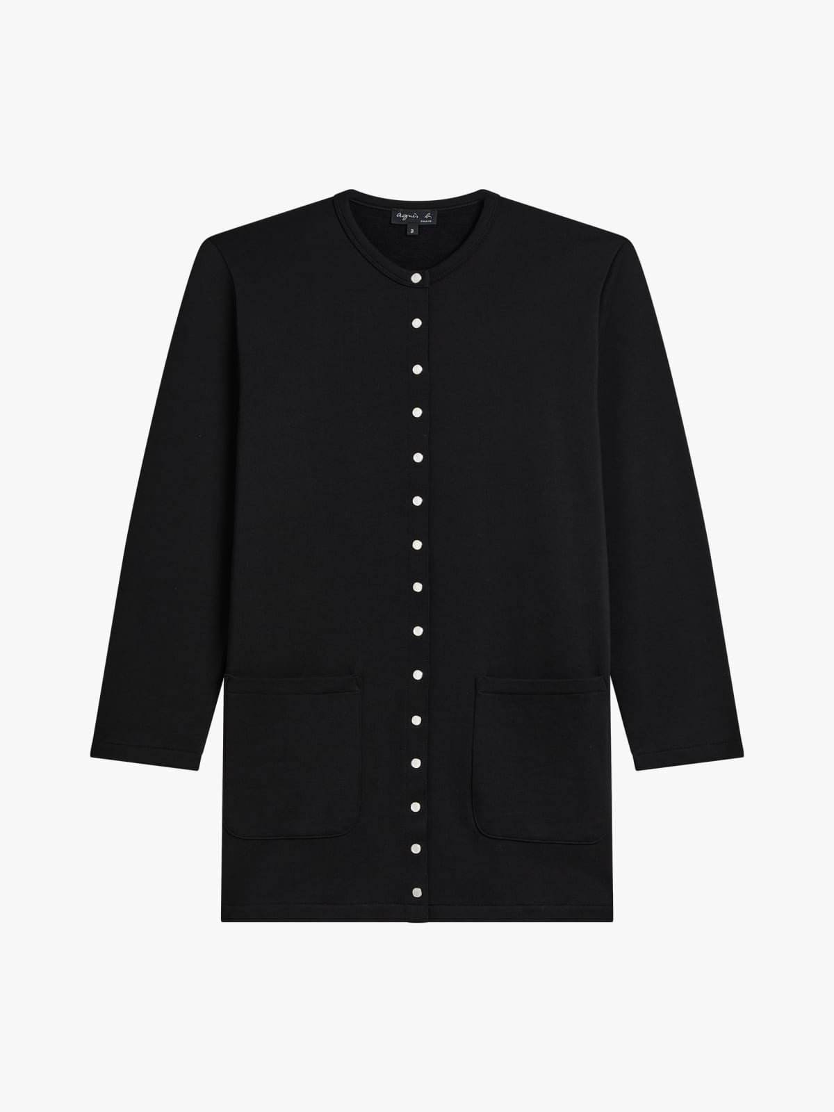 black Tanger cotton fleece cardigan