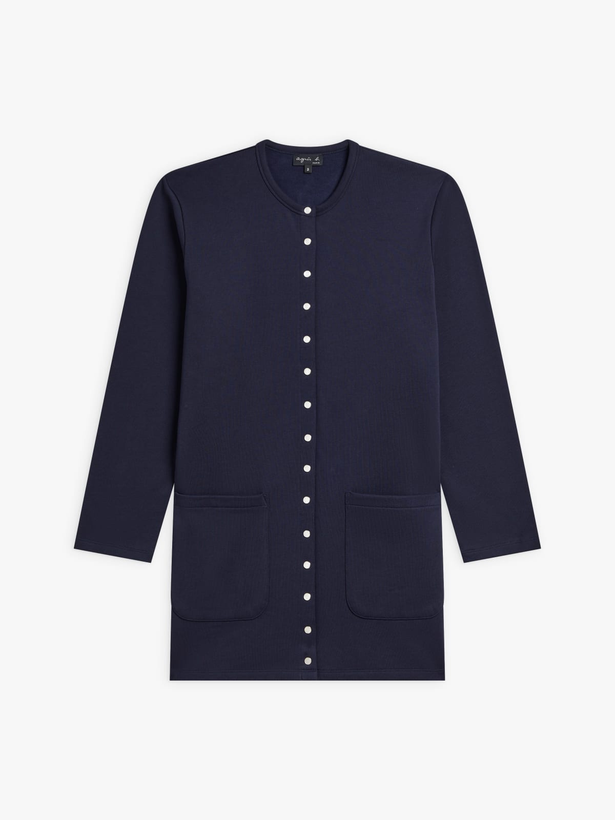 blue cotton fleece Tanger long cardigan