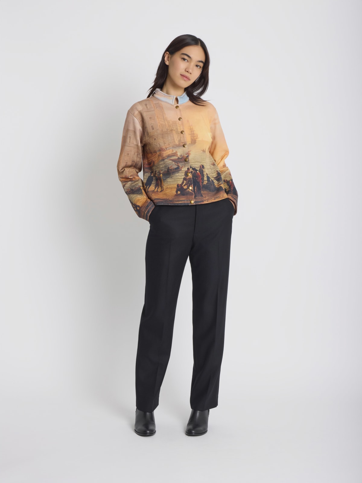 cotton cardigan agnès b. inspired by the Louvre