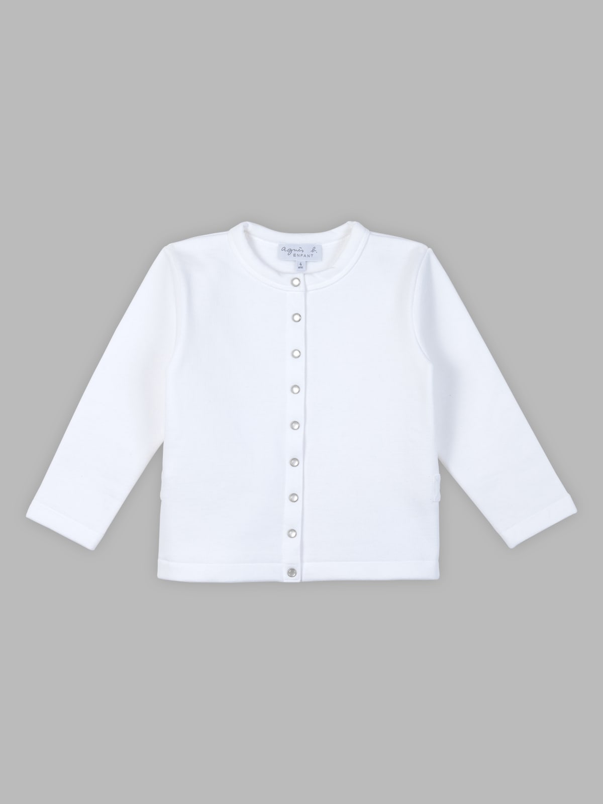 white "12 ans" snap cardigan