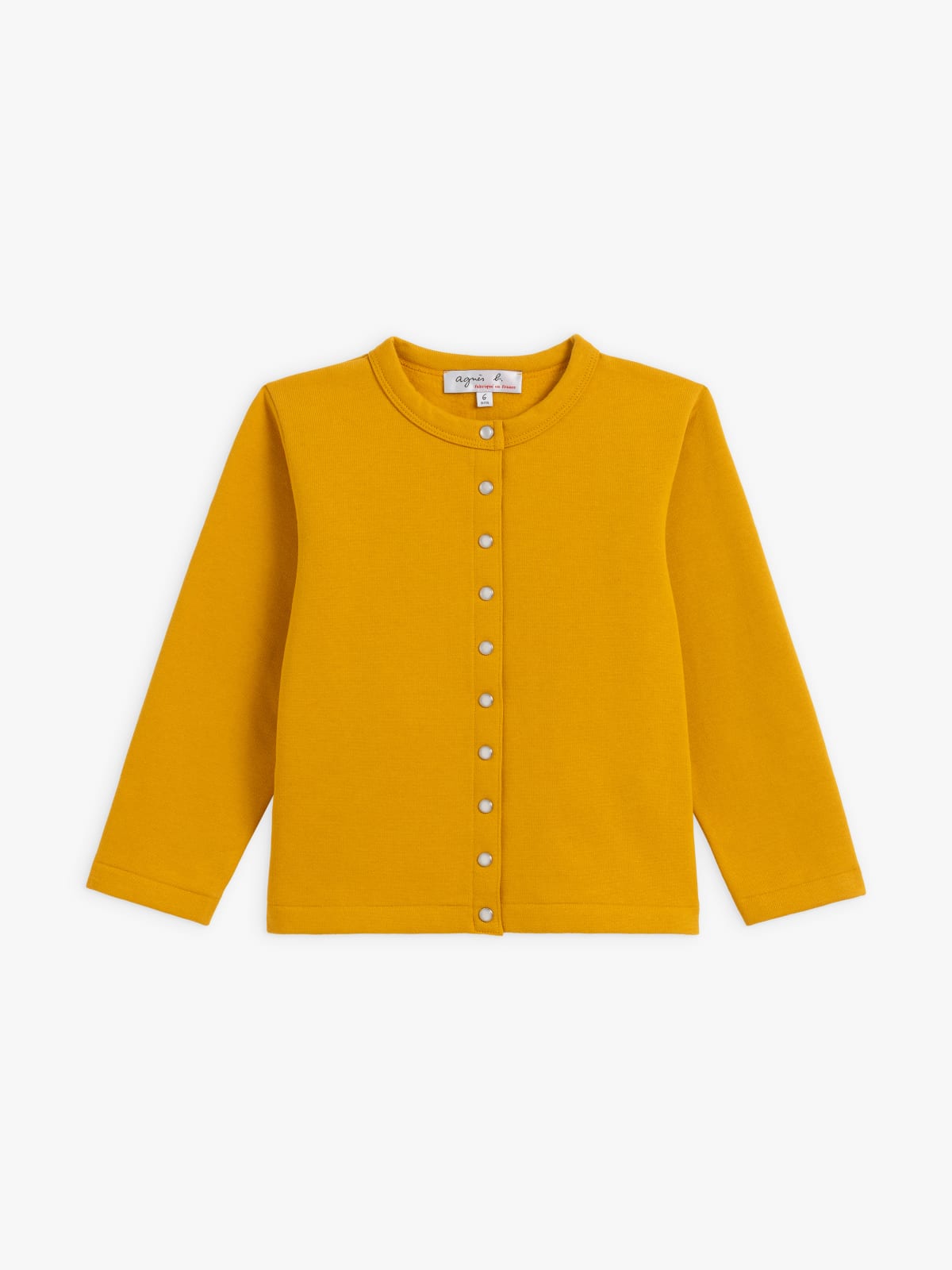 yellow "12 ans" snap cardigan