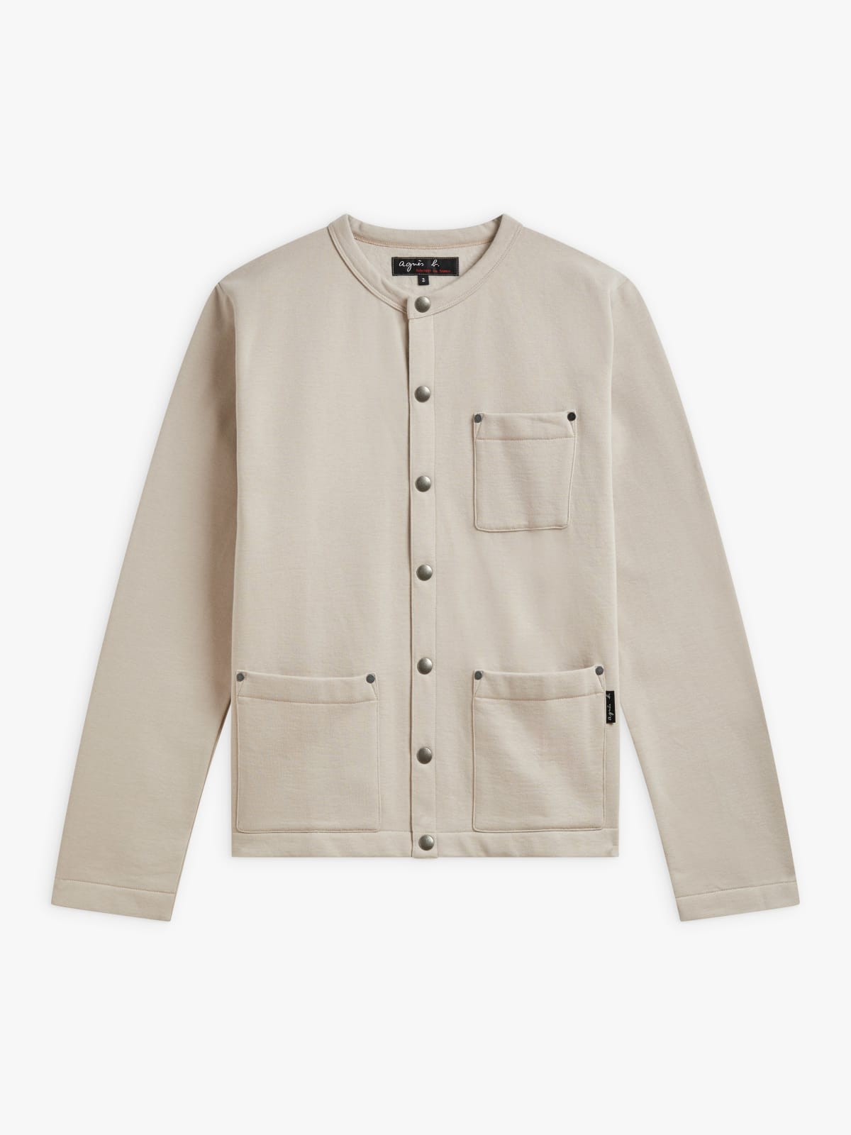 grey cotton fleece Khelian cardigan